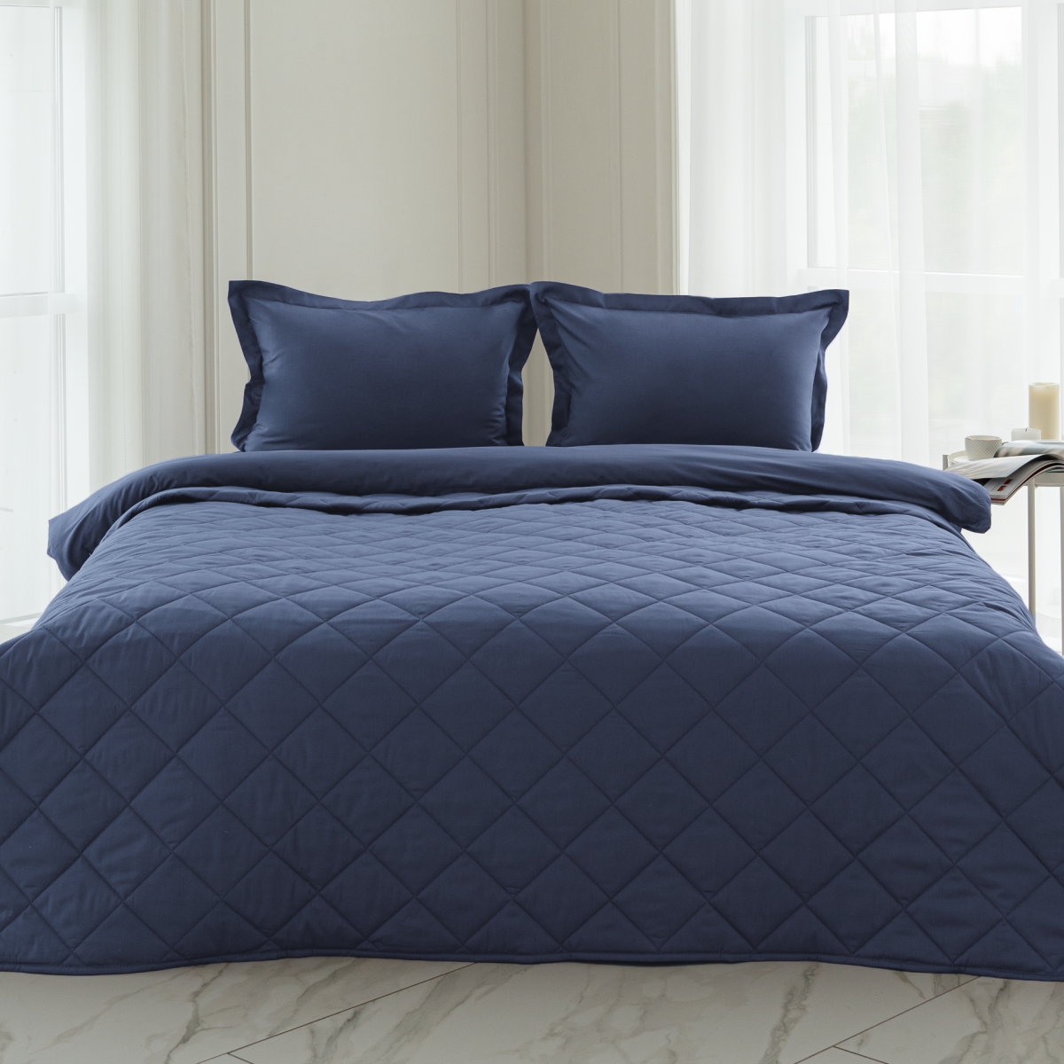 Покрывало хлопковое | ПОКРЫВАЛО ХЛОПКОВОЕ ОДНОТОННОЕ СИНИЙ