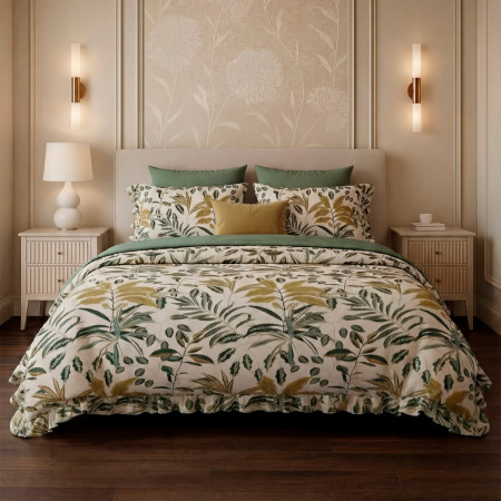 ПОСТЕЛЬНОЕ БЕЛЬЕ САТИН С РЮШАМИ « МАРИАННА»